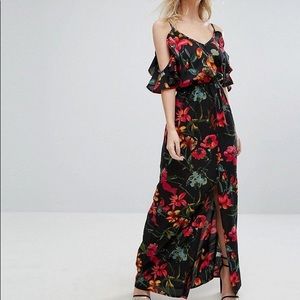 Floral Cold Shoulder Maxi Dress Petite
